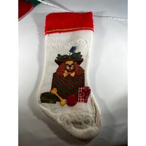 Vintage Felt Morehead Pet Puppy Dog Gift Christmas Stocking White